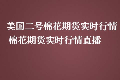 美国二号棉花期货实时行情 棉花期货实时行情直播_https://www.gnhpgy.com_道指期货_第1张
