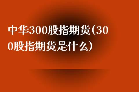 中华300股指期货(300股指期货是什么)_https://www.gnhpgy.com_原油期货_第1张