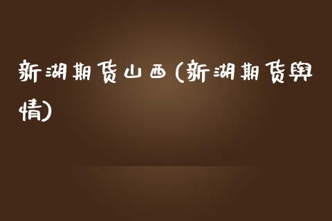 新湖期货山西(新湖期货舆情)_https://www.gnhpgy.com_原油期货_第1张