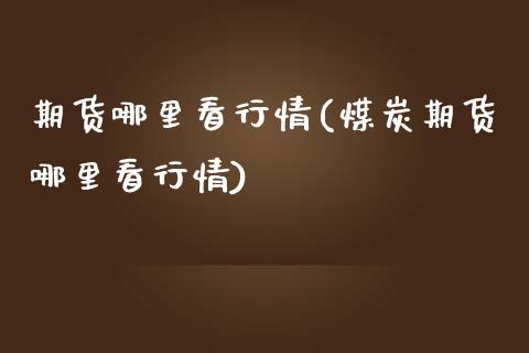 期货哪里看行情(煤炭期货哪里看行情)_https://www.gnhpgy.com_原油期货_第1张