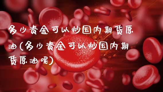 多少资金可以炒国内期货原油(多少资金可以炒国内期货原油呢)_https://www.gnhpgy.com_原油期货_第1张