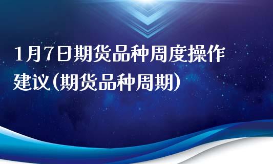 1月7日期货品种周度操作建议(期货品种周期)_https://www.gnhpgy.com_原油期货_第1张