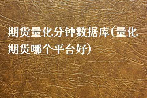 期货量化分钟数据库(量化期货哪个平台好)_https://www.gnhpgy.com_道指期货_第1张