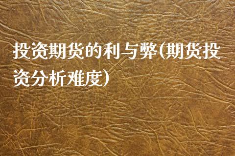 投资期货的利与弊(期货投资分析难度)_https://www.gnhpgy.com_期货百科_第1张