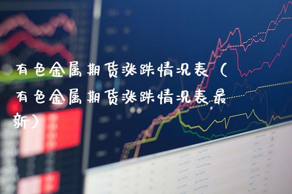 有色金属期货涨跌情况表（有色金属期货涨跌情况表最新）_https://www.gnhpgy.com_黄金期货_第1张