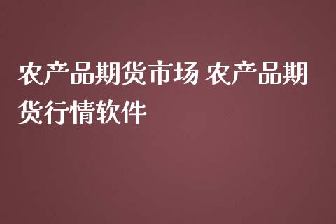 农产品期货市场 农产品期货行情软件_https://www.gnhpgy.com_纳指期货_第1张