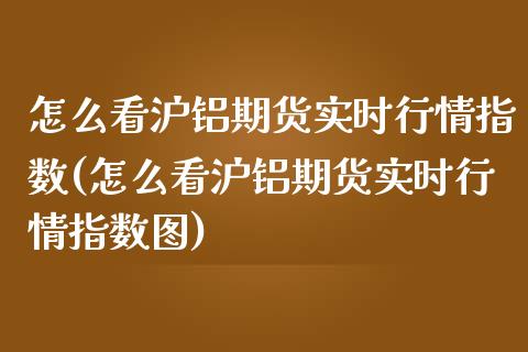 怎么看沪铝期货实时行情指数(怎么看沪铝期货实时行情指数图)_https://www.gnhpgy.com_德指期货_第1张