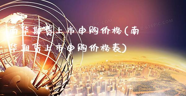 南华期货上市申购价格(南华期货上市申购价格表)_https://www.gnhpgy.com_股指期货_第1张
