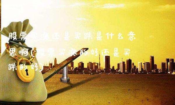 股票买涨还是买跌是什么意思啊(股票买涨的好还是买跌的好)_https://www.gnhpgy.com_黄金期货_第1张