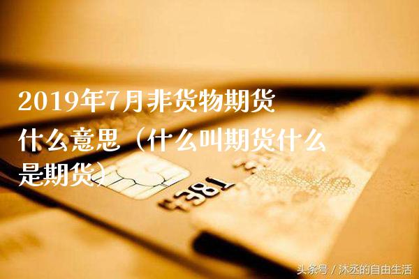 2019年7月非货物期货什么意思（什么叫期货什么是期货）_https://www.gnhpgy.com_德指期货_第1张