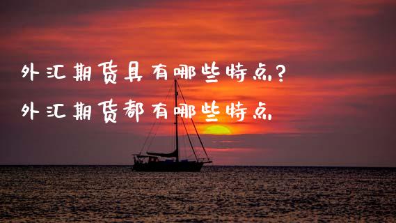 外汇期货具有哪些特点? 外汇期货都有哪些特点_https://www.gnhpgy.com_道指期货_第1张