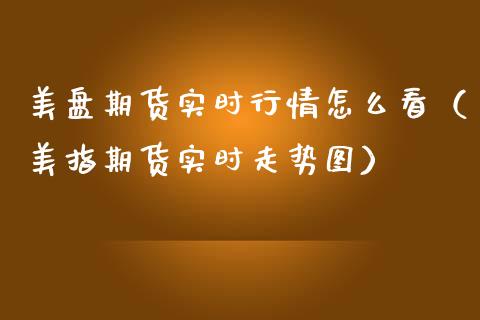 美盘期货实时行情怎么看（美指期货实时走势图）_https://www.gnhpgy.com_原油期货_第1张