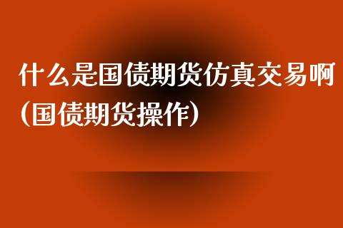 什么是国债期货仿真交易啊(国债期货操作)_https://www.gnhpgy.com_黄金期货_第1张
