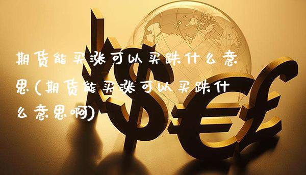 期货能买涨可以买跌什么意思(期货能买涨可以买跌什么意思啊)_https://www.gnhpgy.com_黄金期货_第1张