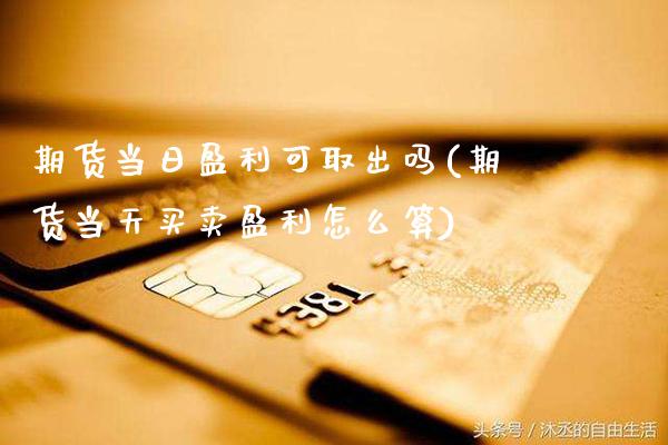期货当日盈利可取出吗(期货当天买卖盈利怎么算)_https://www.gnhpgy.com_股指期货_第1张