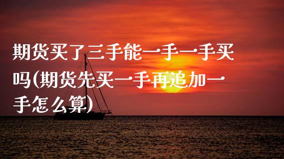 期货买了三手能一手一手买吗(期货先买一手再追加一手怎么算)_https://www.gnhpgy.com_道指期货_第1张