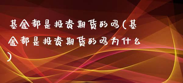 基金都是投资期货的吗(基金都是投资期货的吗为什么)_https://www.gnhpgy.com_恒指期货_第1张