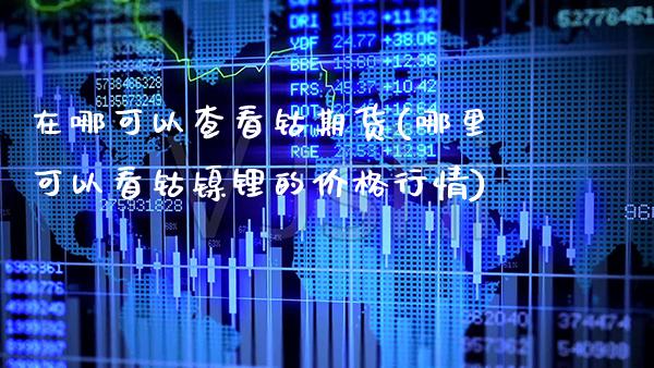 在哪可以查看钴期货(哪里可以看钴镍锂的价格行情)_https://www.gnhpgy.com_黄金期货_第1张