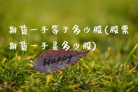 期货一手等于多少股(股票期货一手是多少股)_https://www.gnhpgy.com_德指期货_第1张