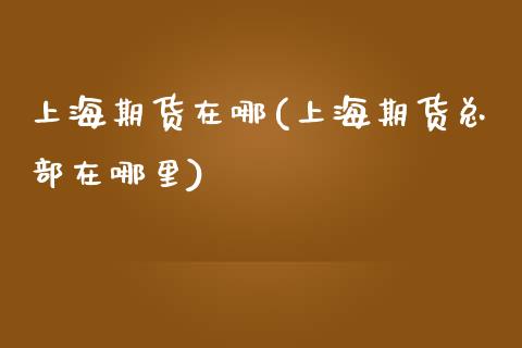 上海期货在哪(上海期货总部在哪里)_https://www.gnhpgy.com_黄金期货_第1张