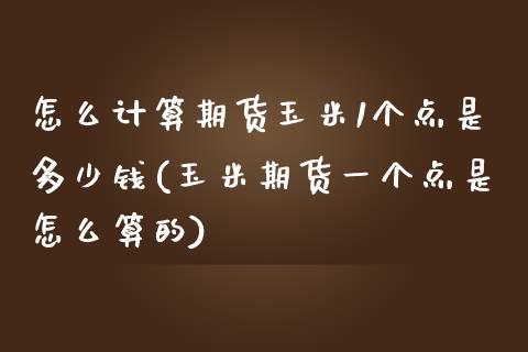 怎么计算期货玉米1个点是多少钱(玉米期货一个点是怎么算的)_https://www.gnhpgy.com_黄金期货_第1张