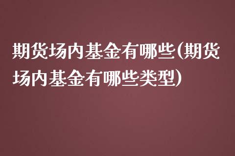 期货场内基金有哪些(期货场内基金有哪些类型)_https://www.gnhpgy.com_股指期货_第1张