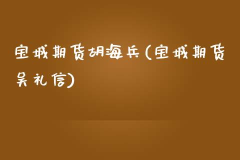 宝城期货胡海兵(宝城期货吴礼信)_https://www.gnhpgy.com_纳指期货_第1张