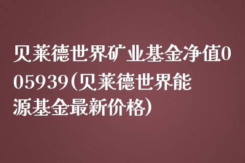 贝莱德世界矿业基金净值005939(贝莱德世界能源基金最新价格)_https://www.gnhpgy.com_德指期货_第1张
