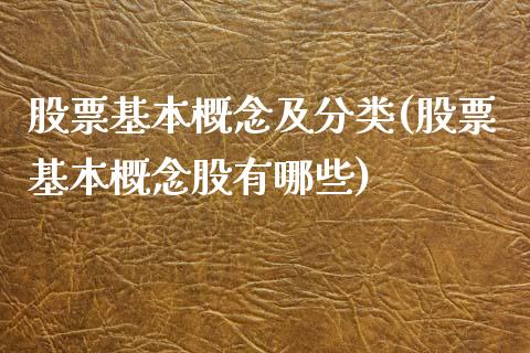 股票基本概念及分类(股票基本概念股有哪些)_https://www.gnhpgy.com_原油期货_第1张
