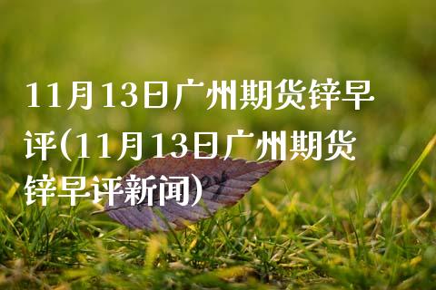 11月13日广州期货锌早评(11月13日广州期货锌早评新闻)_https://www.gnhpgy.com_德指期货_第1张