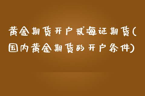 黄金期货开户贰海证期货(国内黄金期货的开户条件)_https://www.gnhpgy.com_德指期货_第1张