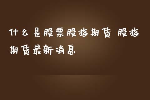 什么是股票股指期货 股指期货最新消息_https://www.gnhpgy.com_德指期货_第1张