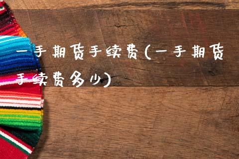 一手期货手续费(一手期货手续费多少)_https://www.gnhpgy.com_德指期货_第1张