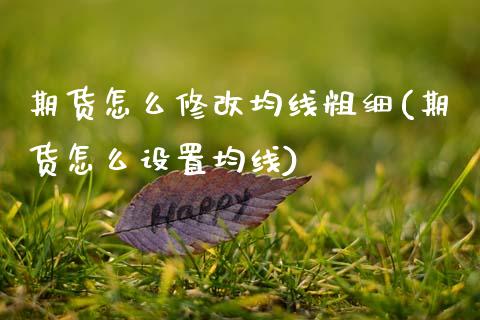 期货怎么修改均线粗细(期货怎么设置均线)_https://www.gnhpgy.com_股指期货_第1张