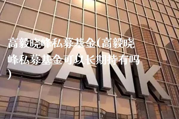 高毅晓峰私募基金(高毅晓峰私募基金可以长期持有吗)_https://www.gnhpgy.com_德指期货_第1张