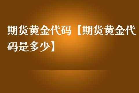 期货黄金代码【期货黄金代码是多少】_https://www.gnhpgy.com_黄金期货_第1张