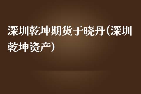 深圳乾坤期货于晓丹(深圳乾坤资产)_https://www.gnhpgy.com_恒指期货_第1张