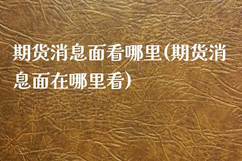 期货消息面看哪里(期货消息面在哪里看)_https://www.gnhpgy.com_德指期货_第1张