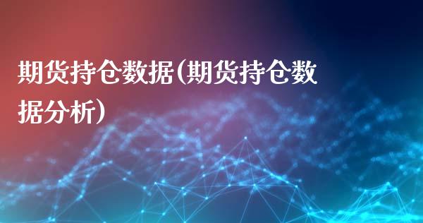 期货持仓数据(期货持仓数据分析)_https://www.gnhpgy.com_道指期货_第1张