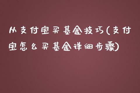 从支付宝买基金技巧(支付宝怎么买基金详细步骤)_https://www.gnhpgy.com_德指期货_第1张