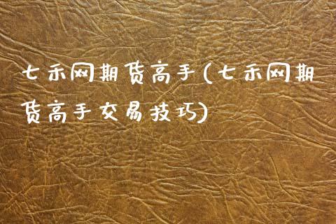 七禾网期货高手(七禾网期货高手交易技巧)_https://www.gnhpgy.com_道指期货_第1张