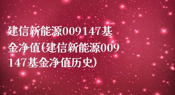建信新能源009147基金净值(建信新能源009147基金净值历史)_https://www.gnhpgy.com_股指期货_第1张