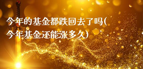 今年的基金都跌回去了吗(今年基金还能涨多久)_https://www.gnhpgy.com_股指期货_第1张