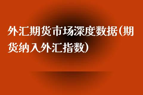 外汇期货市场深度数据(期货纳入外汇指数)_https://www.gnhpgy.com_恒指期货_第1张
