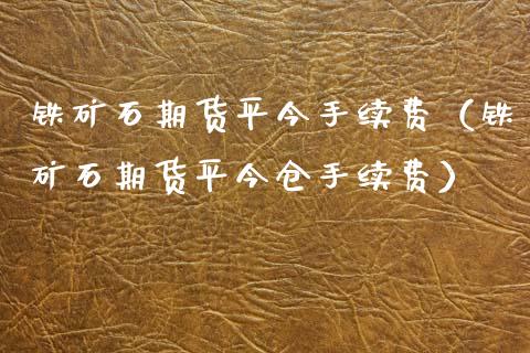 铁矿石期货平今手续费（铁矿石期货平今仓手续费）_https://www.gnhpgy.com_道指期货_第1张