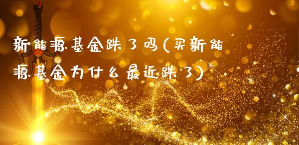 新能源基金跌了吗(买新能源基金为什么最近跌了)_https://www.gnhpgy.com_原油期货_第1张