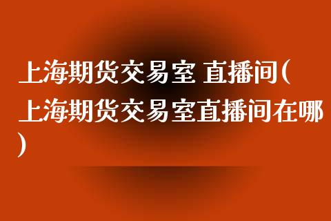 上海期货交易室 直播间(上海期货交易室直播间在哪)_https://www.gnhpgy.com_纳指期货_第1张