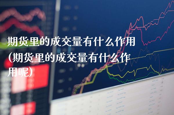 期货里的成交量有什么作用(期货里的成交量有什么作用呢)_https://www.gnhpgy.com_股指期货_第1张