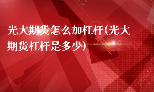 光大期货怎么加杠杆(光大期货杠杆是多少)_纳指期货_第1张_公牛期货直播室 光大期货怎么加杠杆(光大期货杠杆是多少)_https://www.gnhpgy.com_纳指期货_第1张