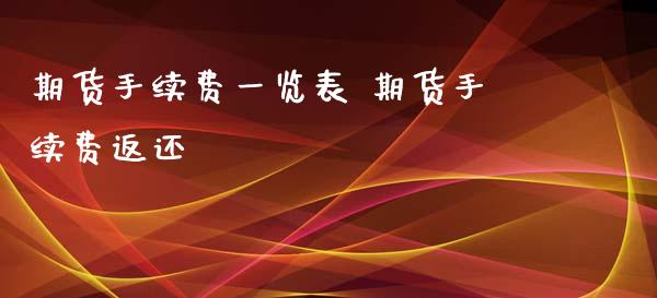 期货手续费一览表 期货手续费返还_https://www.gnhpgy.com_道指期货_第1张